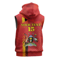 Custom Uganda Football Sleeveless Zip Hoodie Go Champions Cranes - Wonder Print Shop