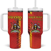 Custom Uganda Football Tumbler With Handle Go Champions Cranes - Wonder Print Shop