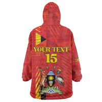 Custom Uganda Football Wearable Blanket Hoodie Go Champions Cranes - Wonder Print Shop