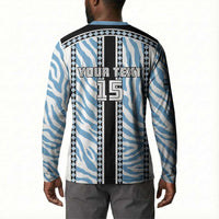 Custom Botswana Football Button Sweatshirt Botswana Rising Again - Black
