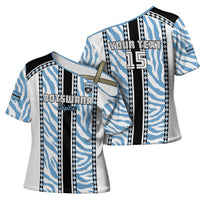 Custom Botswana Football Cross Shoulder Shirt Botswana Rising Again - Black - Wonder Print Shop