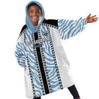 Custom Botswana Football Kid Wearable Blanket Hoodie Botswana Rising Again - Black - Wonder Print Shop
