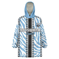Custom Botswana Football Kid Wearable Blanket Hoodie Botswana Rising Again - Black - Wonder Print Shop