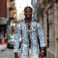 Custom Botswana Football Long Sleeve Button Shirt Botswana Rising Again - Black - Wonder Print Shop