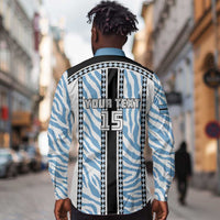 Custom Botswana Football Long Sleeve Button Shirt Botswana Rising Again - Black - Wonder Print Shop
