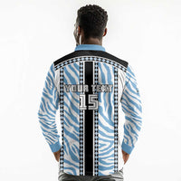 Custom Botswana Football Long Sleeve Polo Shirt Botswana Rising Again - Black - Wonder Print Shop