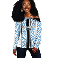 Custom Botswana Football Off Shoulder Sweater Botswana Rising Again - Black - Wonder Print Shop
