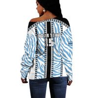 Custom Botswana Football Off Shoulder Sweater Botswana Rising Again - Black - Wonder Print Shop