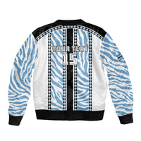 Custom Botswana Football Sleeve Zip Bomber Jacket Botswana Rising Again - Black - Wonder Print Shop