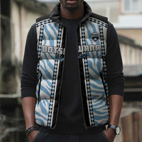 Custom Botswana Football Sleeveless Puffer Jacket Botswana Rising Again - Black - Wonder Print Shop