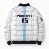 Custom Botswana Football Bomber Puffer Jacket Botswana Rising Again - Blue - Wonder Print Shop
