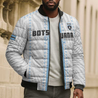 Custom Botswana Football Bomber Puffer Jacket Botswana Rising Again - Blue - Wonder Print Shop