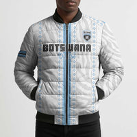 Custom Botswana Football Bomber Puffer Jacket Botswana Rising Again - Blue - Wonder Print Shop