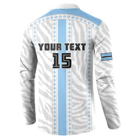 Custom Botswana Football Button Sweatshirt Botswana Rising Again - Blue