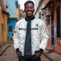 Custom Botswana Football Sleeve Zip Bomber Jacket Botswana Rising Again - Blue - Wonder Print Shop