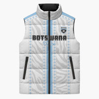Custom Botswana Football Sleeveless Puffer Jacket Botswana Rising Again - Blue - Wonder Print Shop