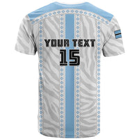 Custom Botswana Football T shirt Botswana Rising Again - Blue LT15