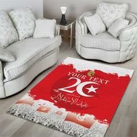 Personalised Tunisia Independence Day Area Rug 69th Anniversary - Flag Map