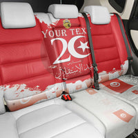 Personalised Tunisia Independence Day Back Car Seat Cover 69th Anniversary - Flag Map