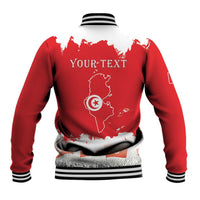 Personalised Tunisia Independence Day Baseball Jacket 69th Anniversary - Flag Map