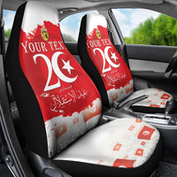Personalised Tunisia Independence Day Car Seat Cover 69th Anniversary - Flag Map