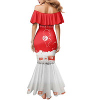 Personalised Tunisia Independence Day Family Matching Mermaid Dress and Hawaiian Shirt 69th Anniversary - Flag Map
