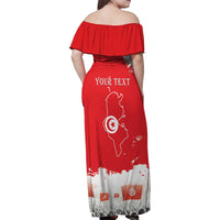 Personalised Tunisia Independence Day Family Matching Off Shoulder Maxi Dress and Hawaiian Shirt 69th Anniversary - Flag Map