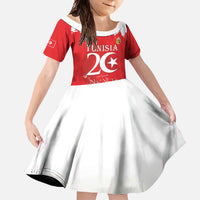 Personalised Tunisia Independence Day Family Matching Short Sleeve Bodycon Dress and Hawaiian Shirt 69th Anniversary - Flag Map