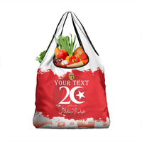Personalised Tunisia Independence Day Grocery Bag 69th Anniversary - Flag Map