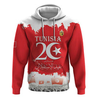 Personalised Tunisia Independence Day Hoodie 69th Anniversary - Flag Map