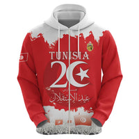 Personalised Tunisia Independence Day Hoodie 69th Anniversary - Flag Map