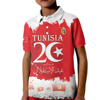 Personalised Tunisia Independence Day Kid Polo Shirt 69th Anniversary - Flag Map