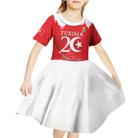 Personalised Tunisia Independence Day Kid Short Sleeve Dress 69th Anniversary - Flag Map