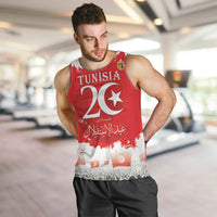 Personalised Tunisia Independence Day Men Tank Top 69th Anniversary - Flag Map
