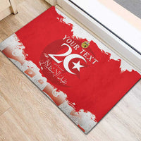 Personalised Tunisia Independence Day Rubber Doormat 69th Anniversary - Flag Map