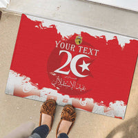 Personalised Tunisia Independence Day Rubber Doormat 69th Anniversary - Flag Map
