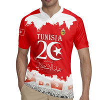 Personalised Tunisia Independence Day Rugby Jersey 69th Anniversary - Flag Map