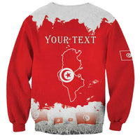 Personalised Tunisia Independence Day Sweatshirt 69th Anniversary - Flag Map