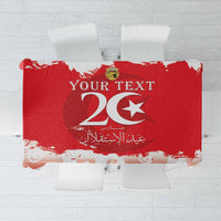 Personalised Tunisia Independence Day Tablecloth 69th Anniversary - Flag Map