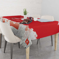 Personalised Tunisia Independence Day Tablecloth 69th Anniversary - Flag Map