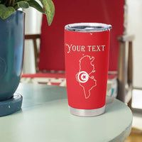 Personalised Tunisia Independence Day Tumbler Cup 69th Anniversary - Flag Map