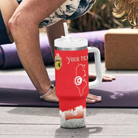 Personalised Tunisia Independence Day Tumbler With Handle 69th Anniversary - Flag Map