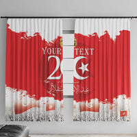 Personalised Tunisia Independence Day Window Curtain 69th Anniversary - Flag Map - Wonder Print Shop
