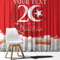 Personalised Tunisia Independence Day Window Curtain 69th Anniversary - Flag Map - Wonder Print Shop
