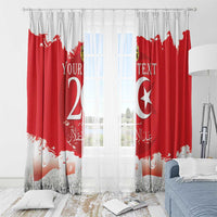 Personalised Tunisia Independence Day Window Curtain 69th Anniversary - Flag Map - Wonder Print Shop