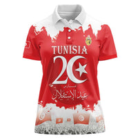 Personalised Tunisia Independence Day Women Polo Shirt 69th Anniversary - Flag Map - Wonder Print Shop