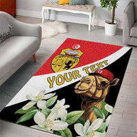 Personalised Tunisia Area Rug Camelus Dromedarius With Jasmine