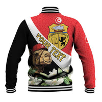 Personalised Tunisia Baseball Jacket Camelus Dromedarius With Jasmine