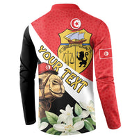 Personalised Tunisia Button Sweatshirt Camelus Dromedarius With Jasmine