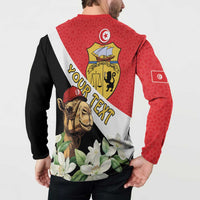 Personalised Tunisia Button Sweatshirt Camelus Dromedarius With Jasmine